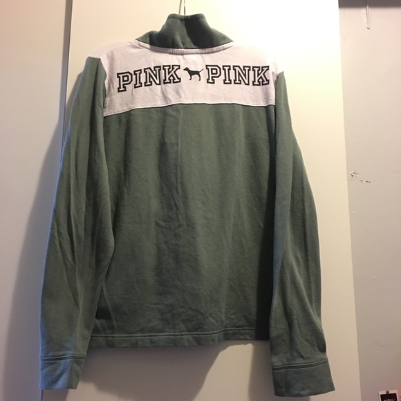 Pink Victoria Secret Green Half Zip - Picture 3 of 5